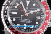 Rolex GMT-Master Asia 2813 Automatic Steel Case with Black Dial Black/Grey Nylon Strap and Red/Black Bezel