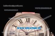 Cartier Ballon Bleu De Small Swiss Quartz Steel Case with White Dial Black Roman Numeral Markers and Pink Leather Strap
