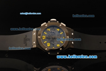 Hublot Big Bang Chronograph Swiss Valjoux 7750 Automatic Movement PVD Case and Bezel with Yellow Markers