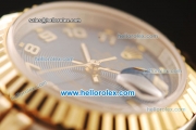 Rolex Datejust Swiss ETA 2671 Automatic Full Steel with Rose Gold Bezel and Dark Blue Dial-Two Tone Strap