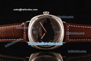 Panerai Radiomir Vintage 3646 Asia 6497 Manual Winding Steel Case with Black Dial and Brown Leather Strap