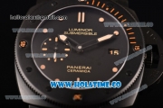 Panerai Luminor Submersible 1950 3 Days Clone P.9000 Automatic Ceramic Case with Black Dial and Yellow Markers - 1:1 Original (H)