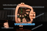 Hublot MP-02 Key of Time Swiss Quartz Rose Gold Case with Black Rubber Strap and Rose Gold Dial