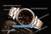 Rolex Datejust Oyster Perpetual Swiss ETA 2836 Automatic Steel Case Diamonds Markers With Black Dial Steel Bracelet (BP)