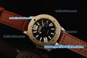 U-Boat U-42 Automatic Movement Steel Case with Black Dial and Brown Leather Strap