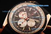 Breitling Chrono-Matic Chronograph Swiss Valjoux 7750 Automatic Movement Rose Gold Case with Brown Dial and PVD Bezel