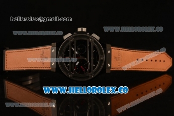 Hublot Big Bang Chukker Bang Limited Edition Chrono Swiss Valjoux 7750 Automatic PVD Case with Black Dial and Brown Leather Strap - (YF)