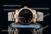 Rolex Day-Date Swiss ETA 2836 Automatic Rose Gold Case with Brown Dial Stick Markers and Rose Gold Bracelet (BP)