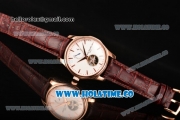 Patek Philippe Calatrava Tourbillon Swiss ETA 2824 Automatic Rose Gold Case with Stick Markers and White Dial