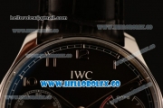 IWC Portuguese Automatic Clone IWC 52010 Automatic Steel Case with Black Dial and Black Leather Strap - (AAAF)