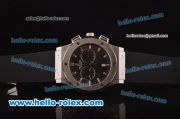 Hublot Classic Fusion Chrono Miyota Quartz Stainless Steel Case with Grey Dial and Black Rubber Strap