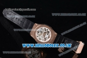 Hublot Classic Fusion Skeleton Asia Automatic Rose Gold Case with Skeleton Dial and Black Leather Strap