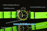 Rolex Sea-Dweller Deepsea Asia 2813 Automatic PVD Case with Green Nylon Strap and Green Diver Index