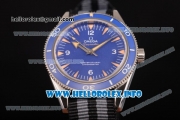 Omega Seamaster 300 Master Co-Axial Clone Omega 8500 Automatic Steel Case with Blue Dial Stick Markers and Black/Grey Nylon Strap
