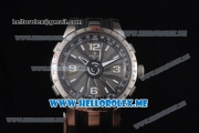 Perrelet Turbine Pilot Asia Automatic Steel Case with Black Dial and Arabic Numeral Markers Black Rubber Strap