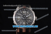 Perrelet Turbine Pilot Asia Automatic Steel Case with Black Dial and Arabic Numeral Markers Black Rubber Strap