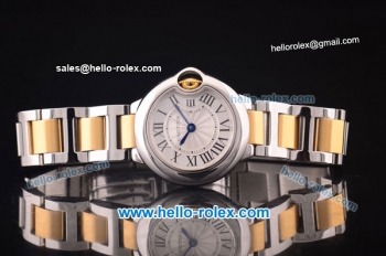 Cartier Ballon bleu de Swiss ETA Quartz Steel Case with Silver Dial and Two Tone Strap