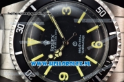 Rolex Submariner Vintage Asia 2813 Automatic Steel Case with Black Dial Yellow Dots Markers and Steel Bracelet
