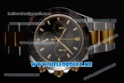 Rolex Daytona Clone Rolex 4130 Automatic Steel Case with Black Dial Two Tone Bracelet Stick Markers (EF)-1:1 Original