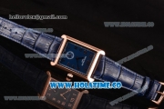 Patek Philippe Gondolo Miyota 1L45 Quartz Rose Gold Case with Blue Dial and Arabic Numeral Markers