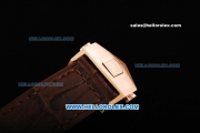 Tag Heuer Carrera Calibre 17 Swiss valjoux 7750 Automatic Movement Rose Gold Case with Beige Dial Brown Leather Strap