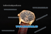 Patek Philippe Calatrava Tourbillon Swiss ETA 2824 Automatic Yellow Gold Case with Diamonds Markers and Black Dial