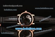 A.Lange&Sohne Lange 1 Tourbillon Asia Automatic Rose Gold Case with Black Leather Bracelet and Black Dial