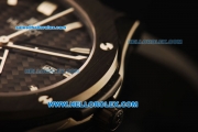 Hublot Classic Fusion Swiss ETA 2824 Automatic PVD Case with Black Grid Dial and Black Rubber Strap - 1:1 Original