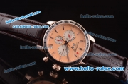 Chopard Chronometer Automatic Rose Gold Case with Orange Dial and Brown Leather Strap