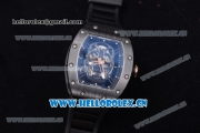 Richard Mille RM052 Miyota 9015 Automatic PVD Case with Skull Dial and Black Rubber Strap