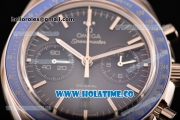 Omega Speedmaster Moonwatch Co-Axial Chronograph Clone Omega 9301 Automatic Steel Case/Bracelet with Blue Dial and Stick Markers (EF）