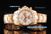 Rolex Daytona II Automatic Movement Rose Gold Case and Strap with White Dial and White Markers