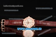 Vacheron Constantin Patrimony Swiss ETA 2824 Automatic Rose Gold Case with White Dial and Stick Markers