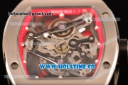 Richard Mille RM 038 Asia Automatic Steel Case with Skeleton Dial and Red Rubber Strap