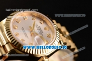 Rolex Datejust Swiss ETA 2671 Automatic Yellow Gold Case with Sliver Dial Diamonds Markers and Yellow Gold Bracelet (BP)