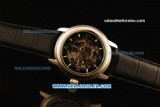 Audemars Piguet Jules Audemars Automatic Steel Case with Skeleton Dial and Black Leather Strap