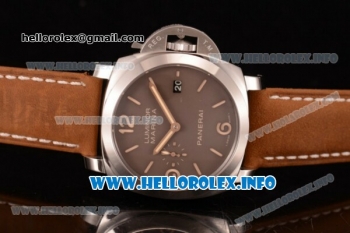 Panerai Luminor Marina 1950 3 Days PAM 353 Clone P.9000 Automatic Steel Case with Brown Dial and Brown Leather Strap (KW)