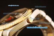 Rolex Datejust II Swiss ETA 2836 Automatic Full Steel with Yellow Gold Bezel and Black Dial-Stick Markers/Two Tone Strap