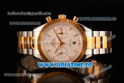 Omega Speedmaster '57 Co-Axial Chronograph Clone Omega 9301 Automatic Two Tone Case/Bracelet with Gold Stick Markers and White Dial (EF)