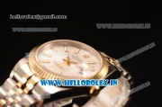 Rolex Datejust 37mm Swiss ETA 2836 Automatic Two Tone with Sliver Dial and Stick Markers