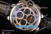 Cartier Ballon Bleu De Tourbillon Moonphase Asia Automatic Steel Case with Black Dial and Roman Numeral Markers