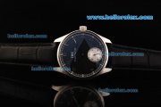 IWC Portuguese Minute Repeater Manual Winding Movement Steel Case with Black Dial and Black Leather Strap IWC Portuguese Minute Repeater Manual Winding Movement Steel Case with Black Dial and Black Leather Strap