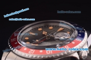 Rolex GMT Master Vintage Asia 2813 Automatic Full Steel and Blue/Red Bezel with Black Dial- Yellow Punctate Markers