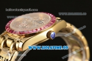 Rolex Datejust Pearlmaster 39MM Asia 2813 Automatic Yellow Gold Case/Bracelet with Diamonds Dial and Sapphires Bezel