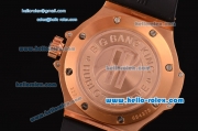 Hublot Big Bang King Swiss Valjoux 7750-CHG Automatic Rose Gold Case with Black Dial Rubber Strap and Stick Markers