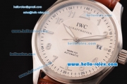 IWC Pilot's Mark XVI Swiss ETA 2892 Automatic Steel Case with Numeral Markers and Brown Leather Strap