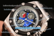 Audemars Piguet Grand Prix Chronograph Quartz Steel Case with PVD Bezel and Blue Dial - 7750 Coating