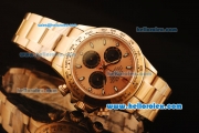 Rolex Daytona Swiss Valjoux 7750 Automatic Movement Full Rose Gold with Orange Dial and Black Subdials