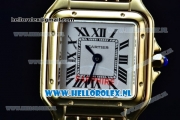 Cartier Santos 100 Japanese Miyota Quartz Yellow Gold Case with White Dial Roman Numberal Markers and Yellow Gold Bracelet