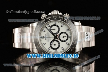 Rolex Cosmograph Daytona Clone Rolex 4130 Automatic Steel Case White Dial With Stick Markers Steel Bracelet - 1:1 Original (AR)